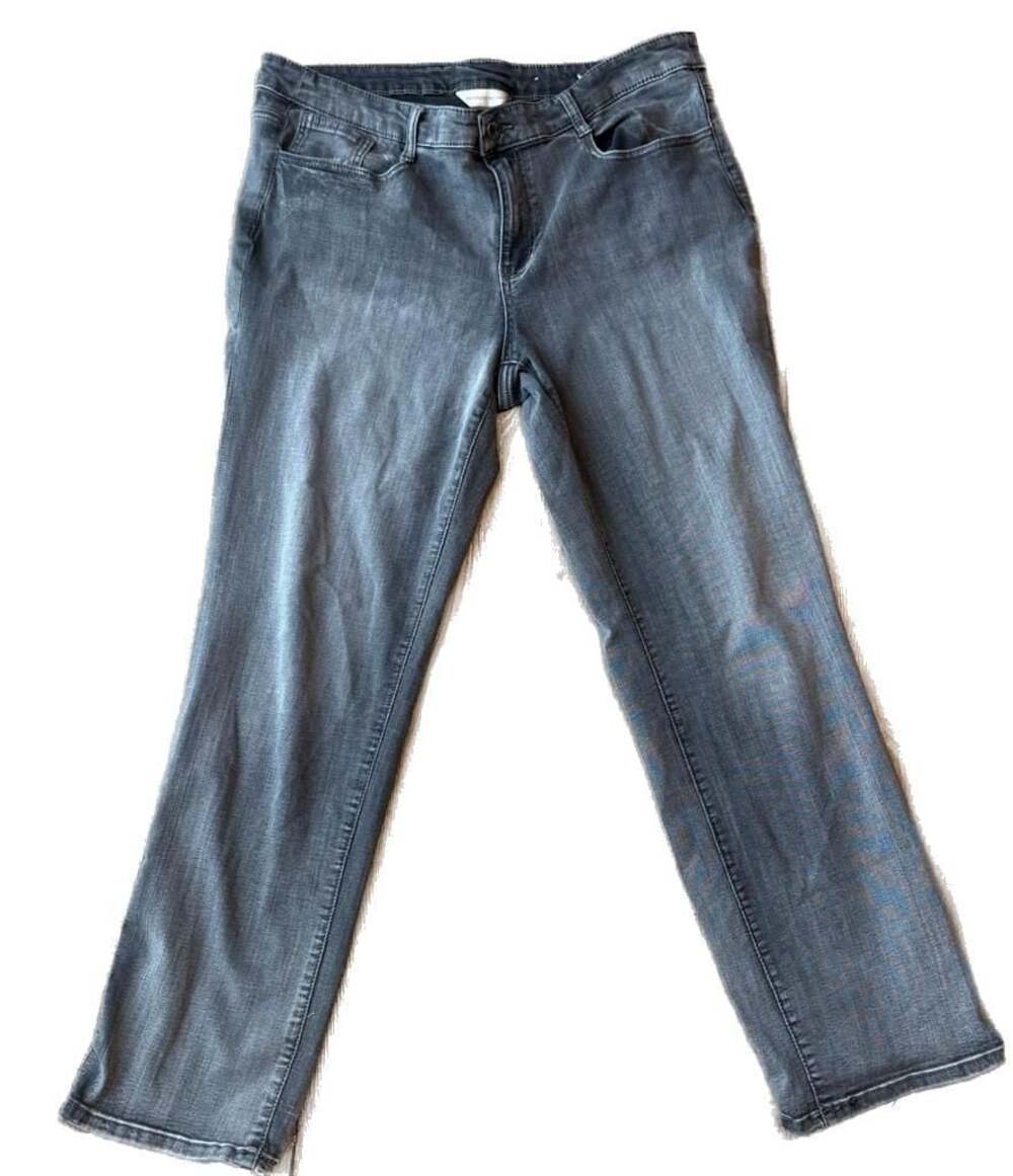 Christopher & Banks Mid-Rise Grey Straight Leg Jeans
